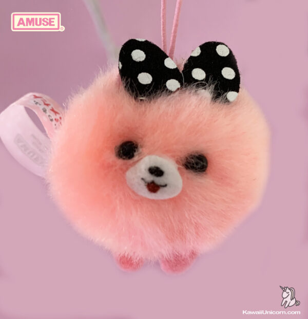 AMUSE Pometan Fluffy charm pink black bow